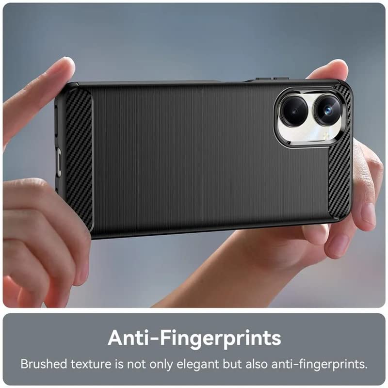Image of NPRC Hybrid Ultra Slim Protective Case TPU Non-Slip Carbon Fiber Texture Shockproof Case Cover for Realme 10 PRO Plus - Black