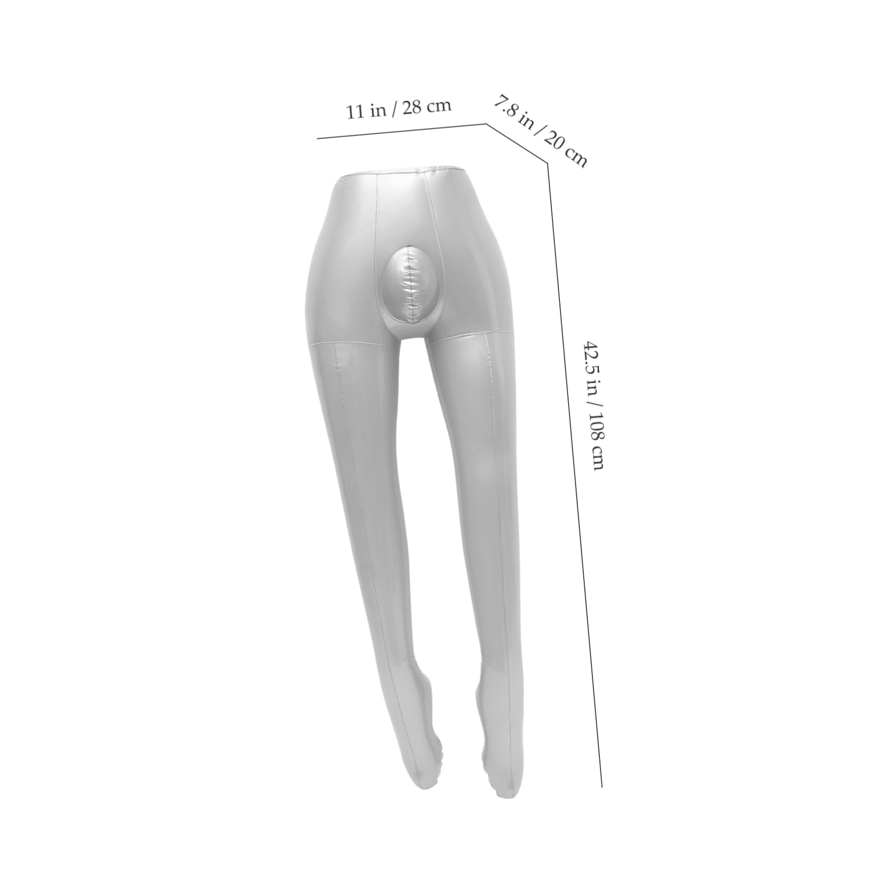 Mannequin Gonflable Jambe Femme Torse Demi Corps - Modèle Pantalon Culotte Affichage - Argent