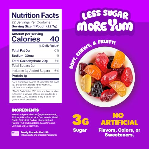 Yummy Tummies Low Sugar Fruit Snacks, 3g Sugar Per Pouch, 0.8 oz (22 Count) - image 2
