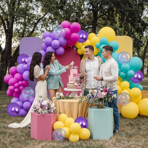 Image of Purple Pink and Blue Balloons, 70-Pack Balloons for Birthday Engagement