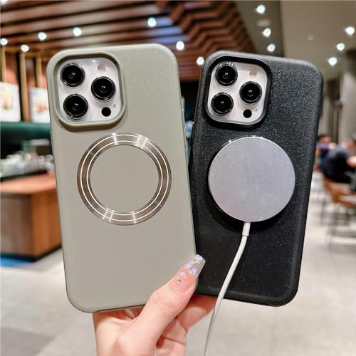 Étui magnétique mat gris pour charger votre iPhone en voiture - 3