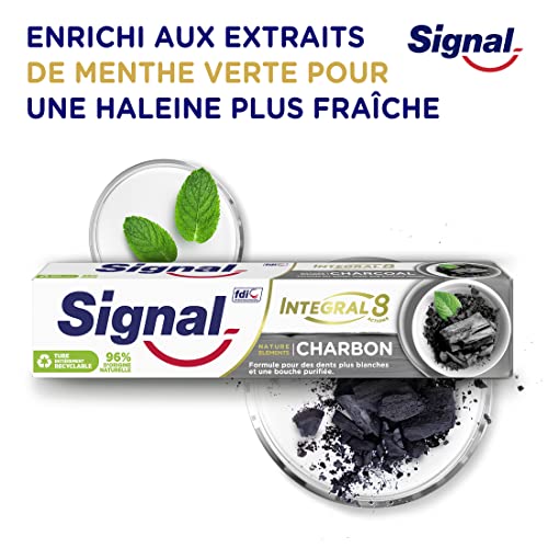 SIGNAL - Zahnpasta Integral 8 Nature Elements Kohle – weißere Zähne und ein gereinigter Mund – Mineralzink… – Ansicht 3
