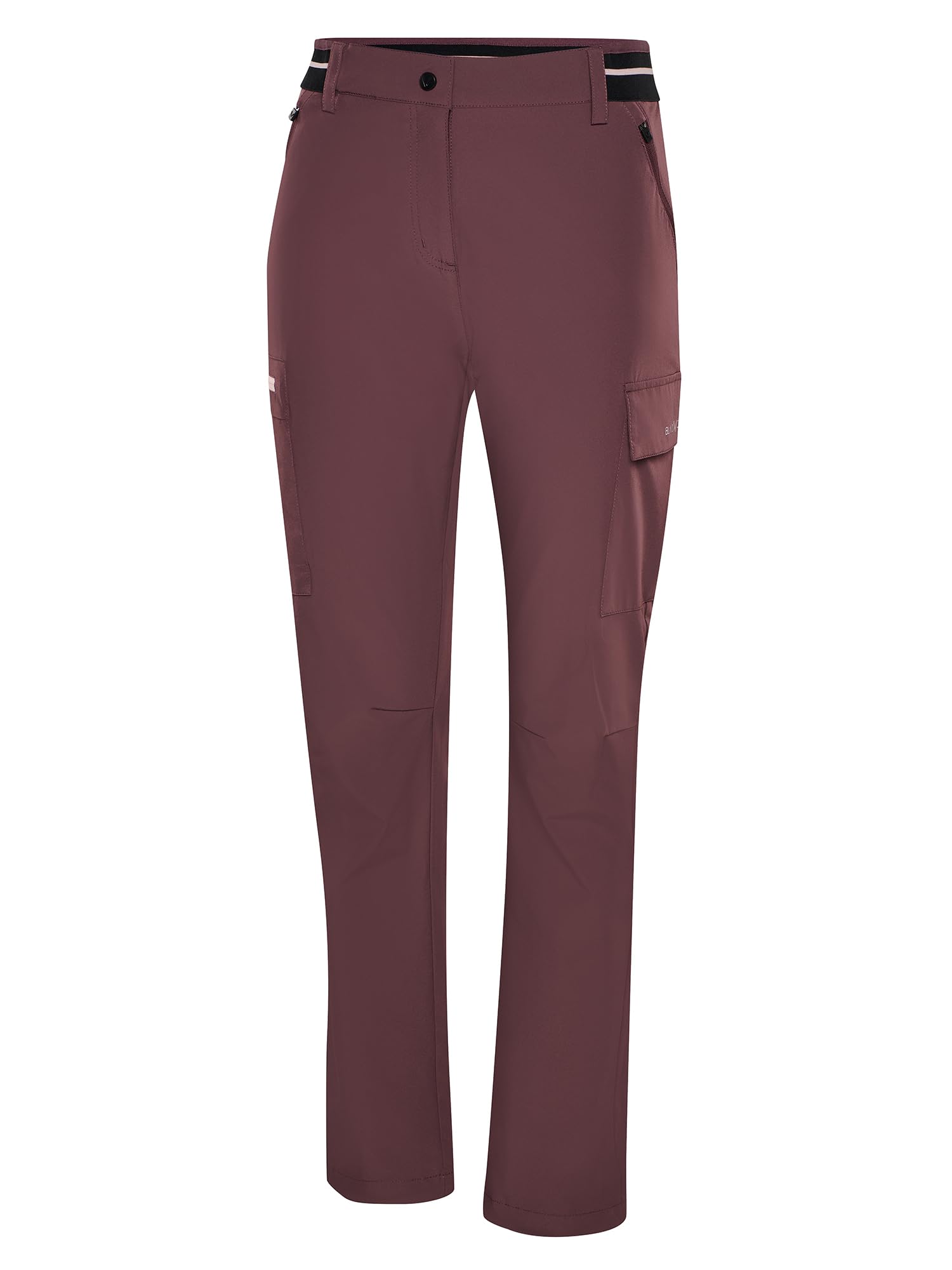 Black Crevice Damen Cargo Trekkinghose I Leichte Outdoor Hose mit 4-Wege-Stretch, Reißverschlusstaschen, elastischem Bund & Beinregulierung I Wandern, Reisen oder Alltag