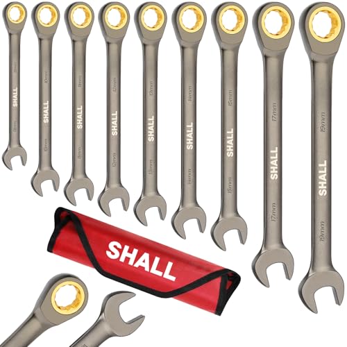 Shall Set di Chiavi a Cricchetto 9 Pezzi (8-19 mm)