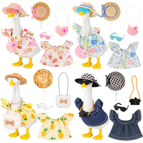 16 Pcs 7 Inch Desk Goose Outfit Fashion Shirt Hat Glasses Set（No Goose） - image 3