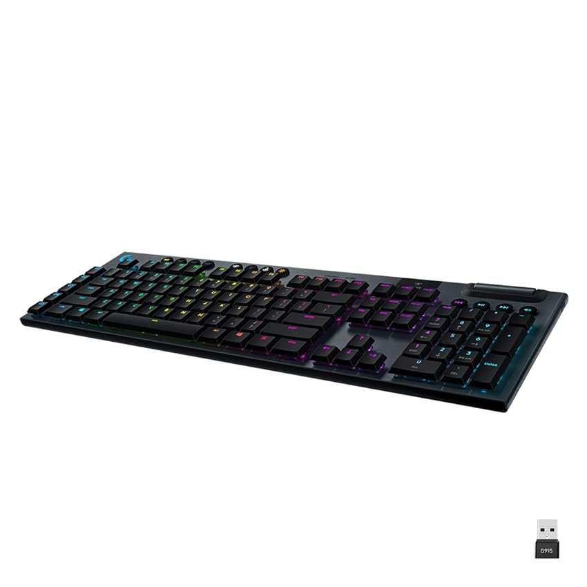 Immagine del prodotto Logitech G915 LIGHTSPEED Tastiera Gaming Meccanica Wireless, Profilo Ribassato, GL-Tactile Switches, LIGHTSYNC RGB, Design ultrasottile, +30 ore di durata della batteria, Italiano QWERTY - Nero