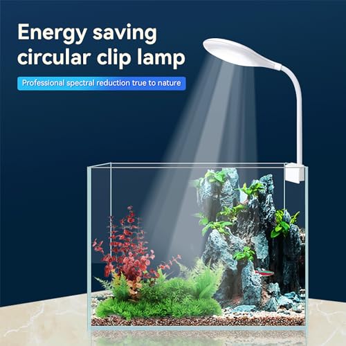 Image of 5-8 Gallon Fish Tank Clip On Aquarium Light with White Blue Red LEDs Small Aquarium Light, Full Spectrum Fish Tank Light with USB Port and 360 Degrees Flexible Rotate