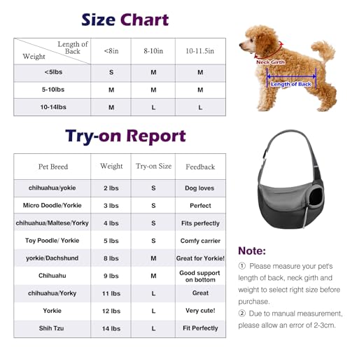 Pawaboo Hundetragetasche, Hundetasche, Verstellbare Tragetasche Hund, Haustier Umhängetasche Transporttasche für Haustiere, Hunde Tragetaschen Tragetücher für Outdoor Reisen - L, Dunkelgrau + Schwarz