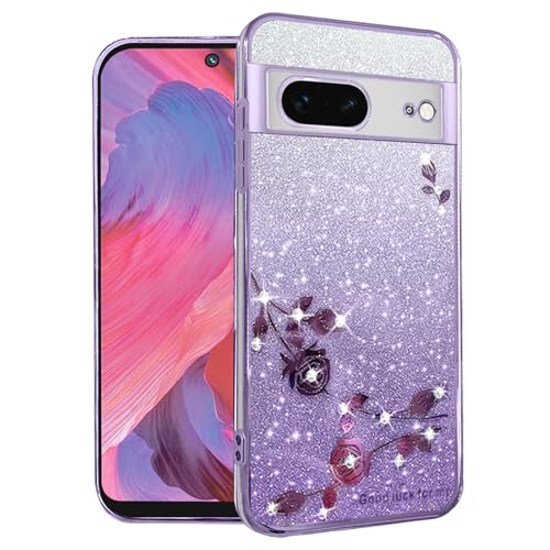 Coque Google Pixel 8 esthétique silicone transparent paillettes premium