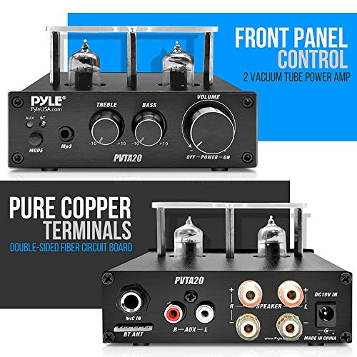 image for Pyle Bluetooth Tube Amplifier Stereo Receiver - 600W Home Audio Deskto
