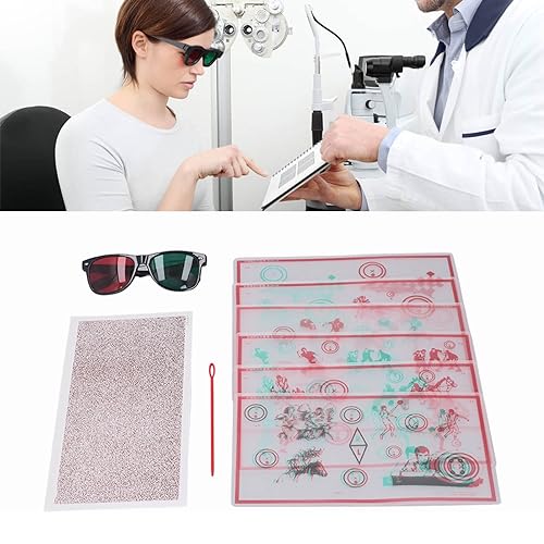 Image of Red Green Fixed Vectograms for Convergence Insufficiency Eye Training with Glasses, Improve Stereopsis, Widely Used for Low Vision Training
