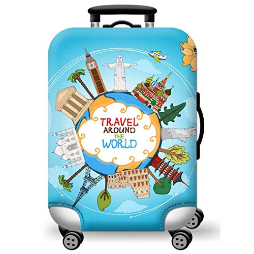 WUJIAONIAO Travel Luggage Cover Spandex Suitcase Protector Washable Baggage Covers