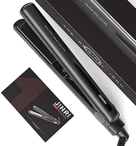 Hair Straightener Flat Iron with 1 Inch Floating Plates, Flat Iron with Temperature Adjustment Button LED Digital Display and Auto Shut Off Red