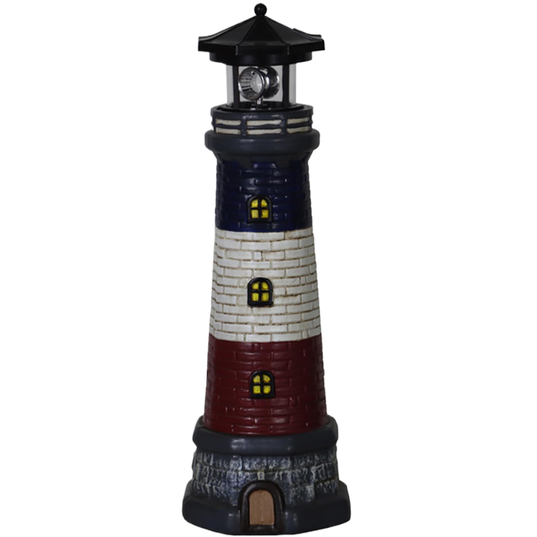 Yeaxxsqy 15" Tall Waterproof Resin Lighthouse Solar Light, Lighthouse Lamp with 360° Rotating LED for Patio Lawn Yard Garden Decorations