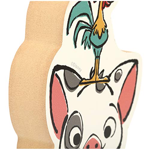 Image of Disney Moana, Pua and Heihei Shelf Sitter Decor | Chunky Wood Block Cutout for Kids' Bedroom, Play Room or Movie Room