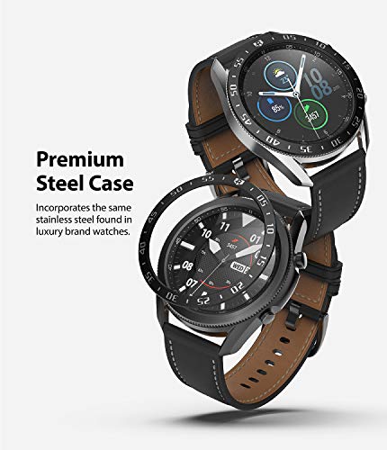 Image of Ringke Bezel Styling for Galaxy Watch 3 45mm Bezel Ring Adhesive Cover Anti Scratch Stainless Steel Protection for Galaxy Watch 3 45mm Accessory - Black [45-03]