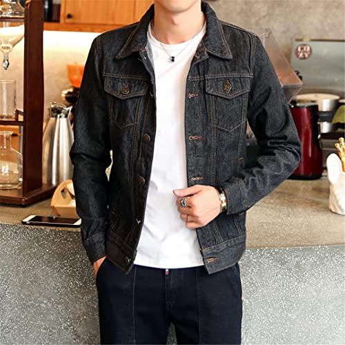Men Spring Autumn Casual Solid Denim Jacket Streetwear Cowboy Jackets Multi-Pockets Jean Coats4