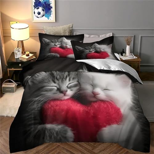 Parure de lit chatons 3D en microfibre 200x200 cm pour chambre enfant - 6