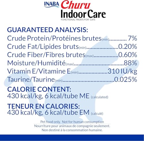 INABA Churu for Cats, Functional, Creamy Lickable Purée Cat Treat for Indoor Care and Hairball Control with Taurine & Vitamin E, 0.5 Ounces Each, 48 Tubes (4 per Pack), Chicken Recipe - image 6