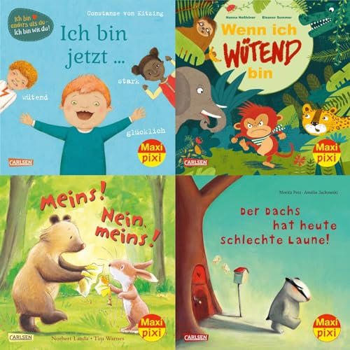  Maxi-Pixi-4er-Set 89: Glücklich, traurig, schlecht gelaunt (4x1 Exemplar): 4 Minibücher für Kinder ab 3 Jahren