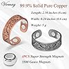 Vicmag 2PCS Magnetic Copper Rings for Women Men Life Tree Magnetic Rings with 4X 3500 Gauss Strength Magnets 99.99% Solid Pure Copper Adjustable with Jewelry Gift Box #2