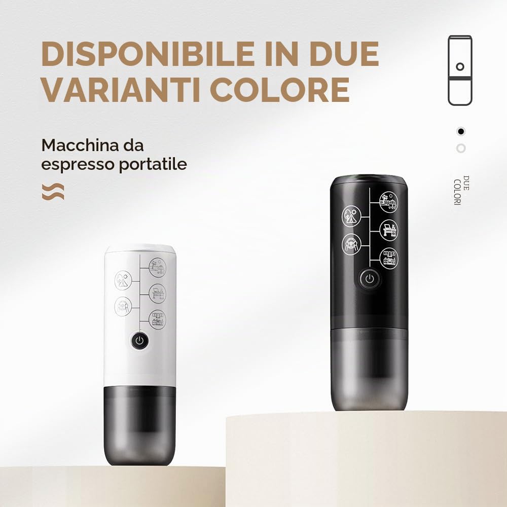 3-in-1 Macchina da caffè portatile senza funzione di riscaldamento, Macchina da caffè elettrica, 17 bar Mini macchina da caffè per NES PRESSO/DolceGusto Pads e caffè macinato per il viaggio