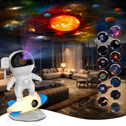 FlyLily Galaxy Projector, 12 in 1 HD Planetarium Astronaut Galaxy Projector for Bedroom, Galaxy Star...