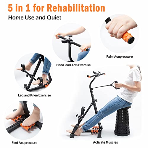 GOREDI Pedal Exerciser, Full Body Pedal Exercise Bike for Seniors, Hand Arm Leg and Knee Exercise Peddler with Hand Foot Massage Rollers, Indoor Adjustable Recovery Fitness Equipment with LCD Dispaly & Resistance Band - Home Fitness Guru GOREDI Pedal Exerciser, Full Body Pedal Exercise Bike for Seniors, Hand Arm Leg and Knee Exercise Peddler with Hand Foot Massage Rollers, Indoor Adjustable Recovery Fitness Equipment with LCD Dispaly & Resistance Band - Image 4