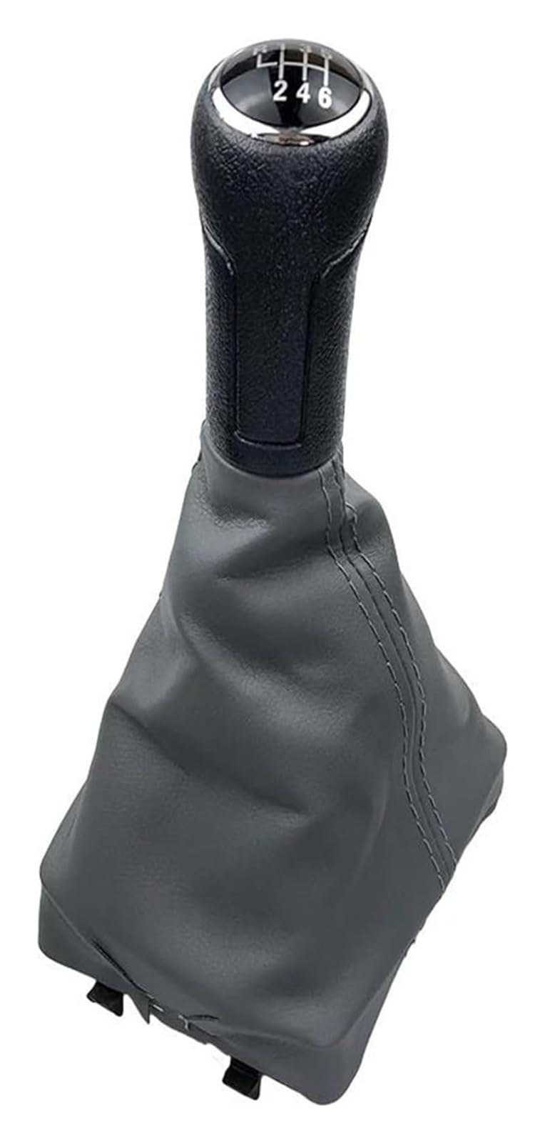 Jsrvqkms One Color Car Gear Knob For Vw For Polo 9N 9N2 9N3 2001-2009 Car Gear Shift Knob Lever Shifter Gaiter Boot Cover(6 Speed Grey)