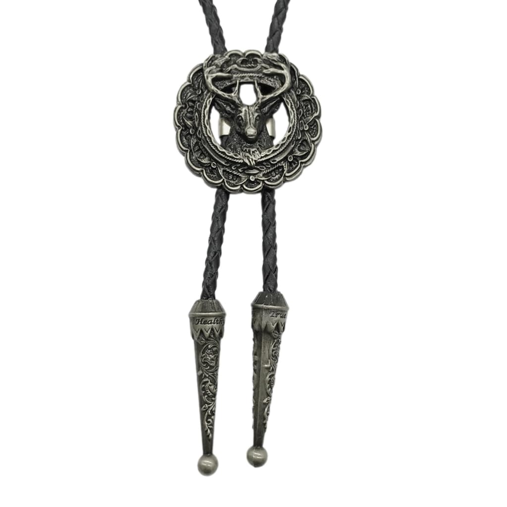 Cravatte da cowboy, Cravatta da cowboy unisex con testa di cervo vintage