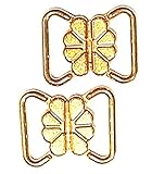 Großhandel für Schneiderbedarf 2 Bikiniverschlüsse Metall Gold Steg 12 mm
