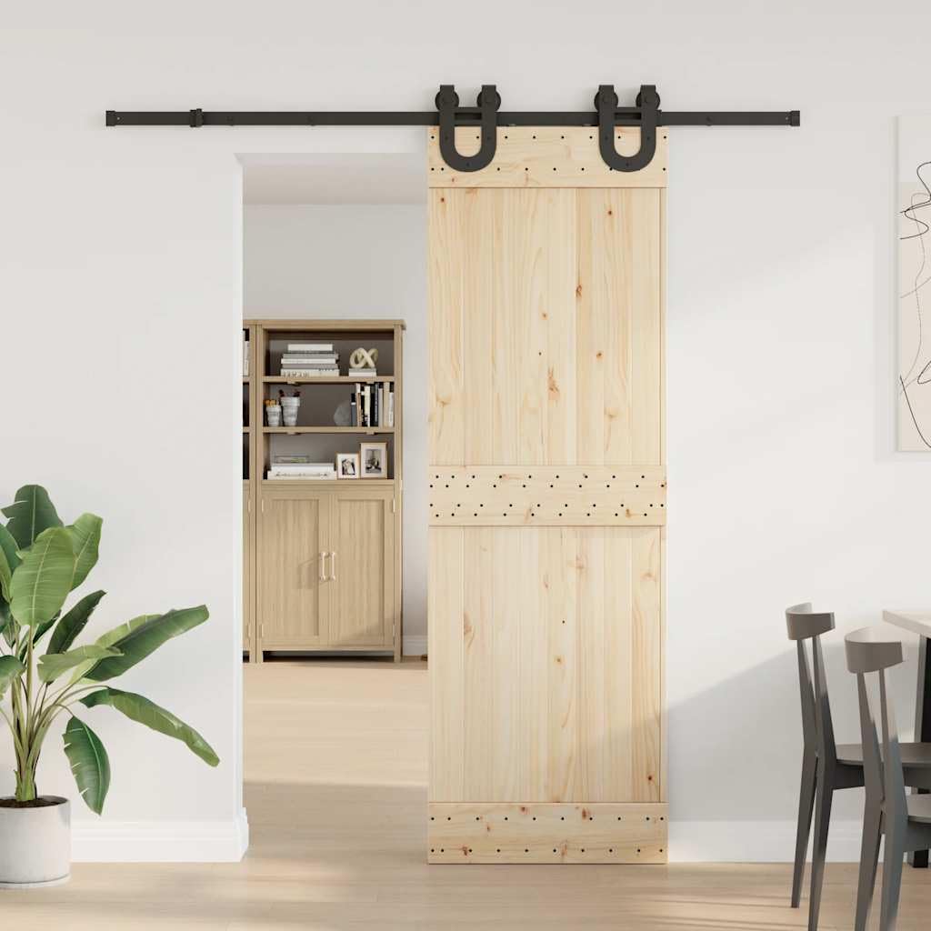 Juego de herrajes para puerta corredera, 200 cm, acero negro, con tope para puerta, guía de suelo, rieles y ruedas para puerta de habitación, puerta principal, montaje y reparación
