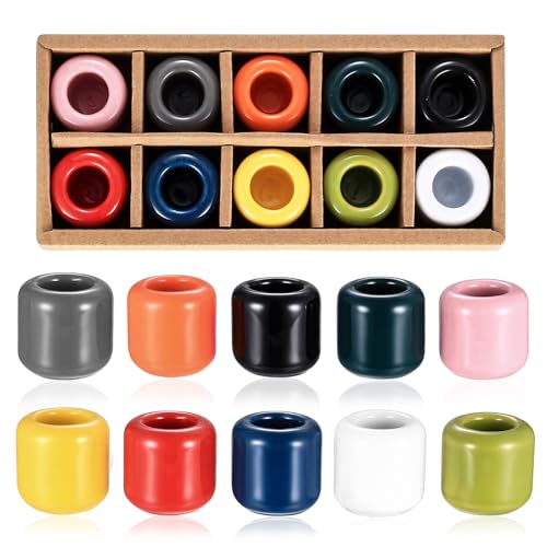 Set of 10 Ceramic Tea Light Candle Holders, Colorful Tealight Holders, Tea Light Holders Candle Jars Gifts for Wedding Birthday Anniversary Home Table Centrepiece Decorations