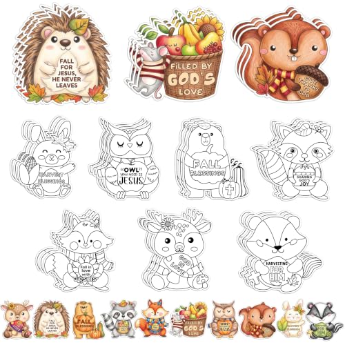 30 PC Fall Animals Color Your Own Magnets - image 1