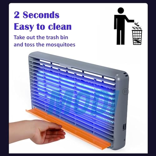 Image of Electric Mosquito Killer Lamp for Home | UV Mosquito Trap & Fly Killer Machine | Silent Indoor Insect Killer | Chemical-Free Bug Zapper for Bedroom, Kitchen, Restaurant & Office - Grey