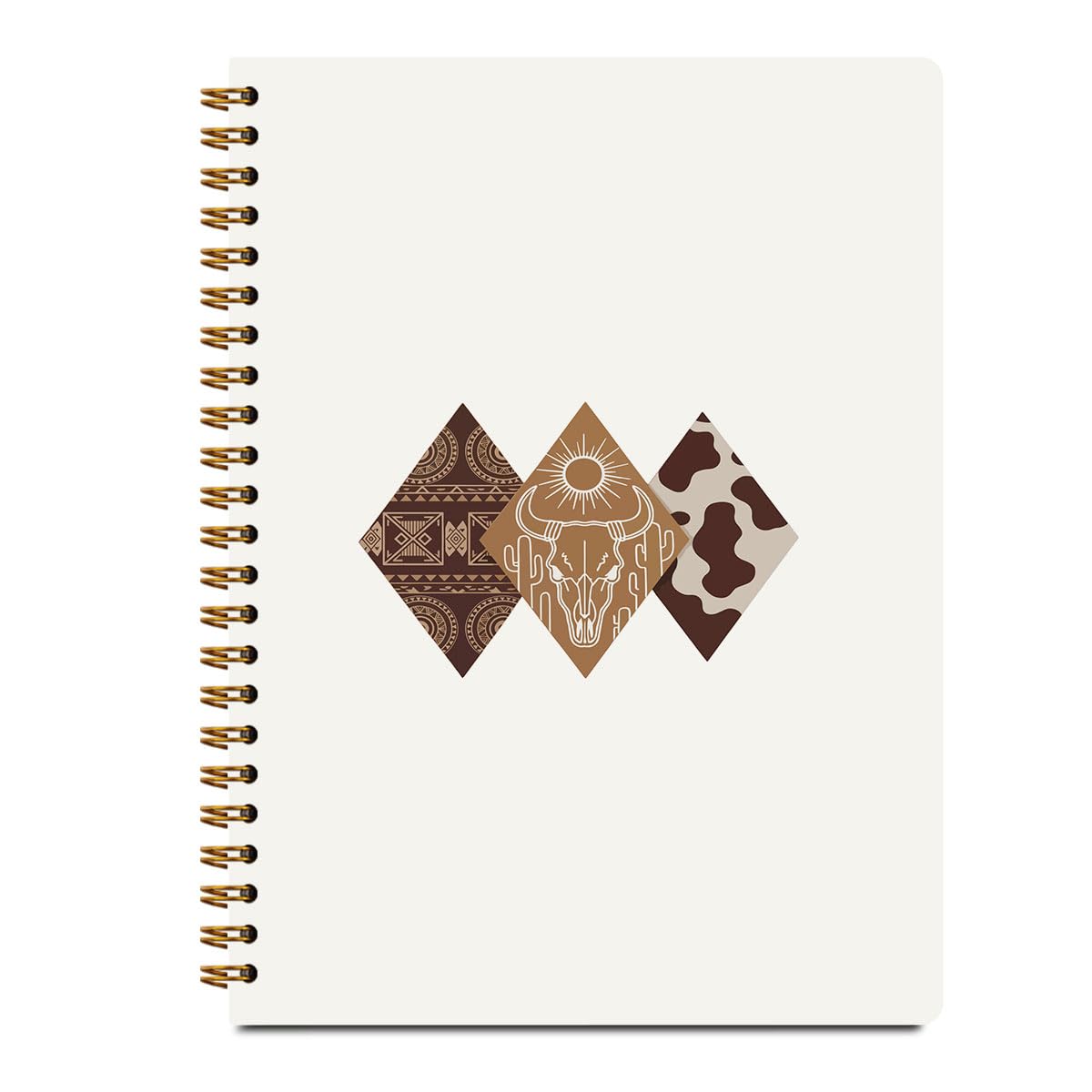 Taccuino a spirale con cowgirl, regalo occidentale per donne e uomini, con stampa di teschio di mucca, diario occidentale per ufficio, perfetto per scrivere appunti in ufficio, pianificare, regali di