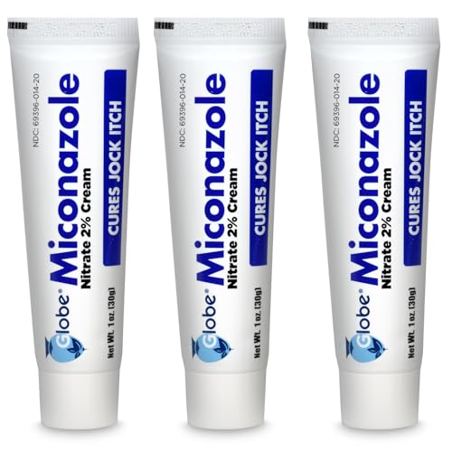 Miconazole Globe (3 Pack) Nitrate 2% Cream 1 oz, Cures Most Athletes Foot, Jock Itch, Ringworm and More.