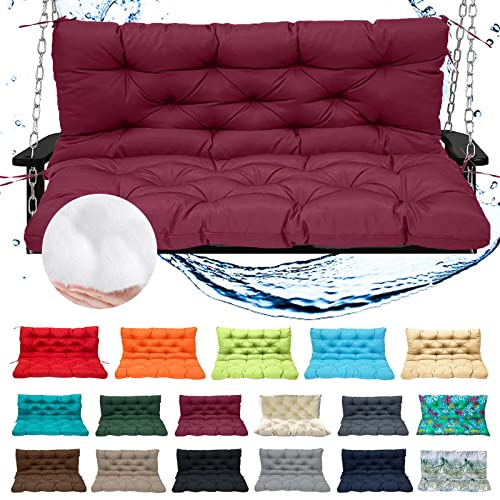 Coussin de balancelle 3 places rouge vin 60cm imperméable pour porche et patio