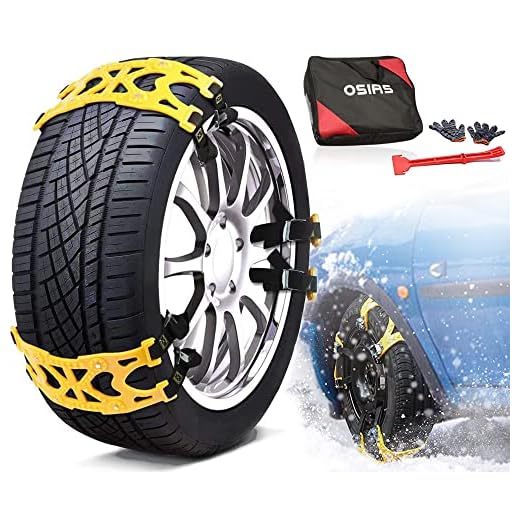 OSIAS Car Snow Chains(6PCS) - Premium Quality Strong Durable All Season Anti-Skid Car, SUV, and Pick Up Patterned Tire Chains for Emergencies and Road Trip