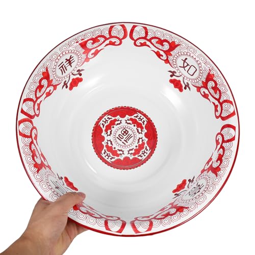 Tazón esmaltado vintage rojo 36 cm miniatura 4