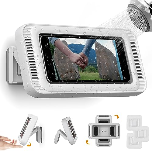 Waterproof Shower Phone Holder—360° Rotation (7-Inch)