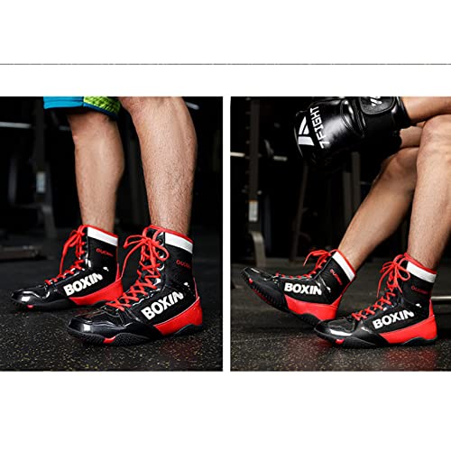 Image of Mens Boxing Shoes High Top Wrestling Training Boots Non Slip