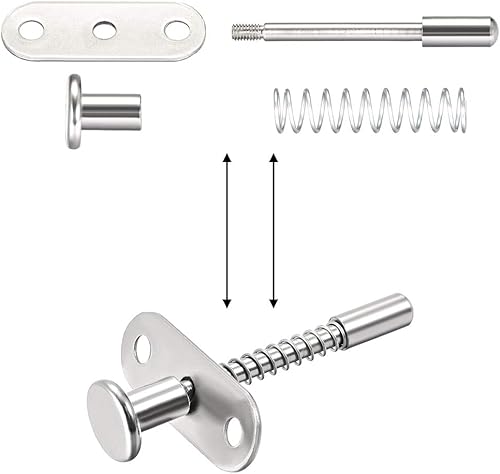 Miniatura 3 de uxcell Cierres de émbolo con resorte de acero inoxidable de 0.276 in de diámetro, cabeza de 0.236 in de diámetro, resorte de 2.756 in de longitud