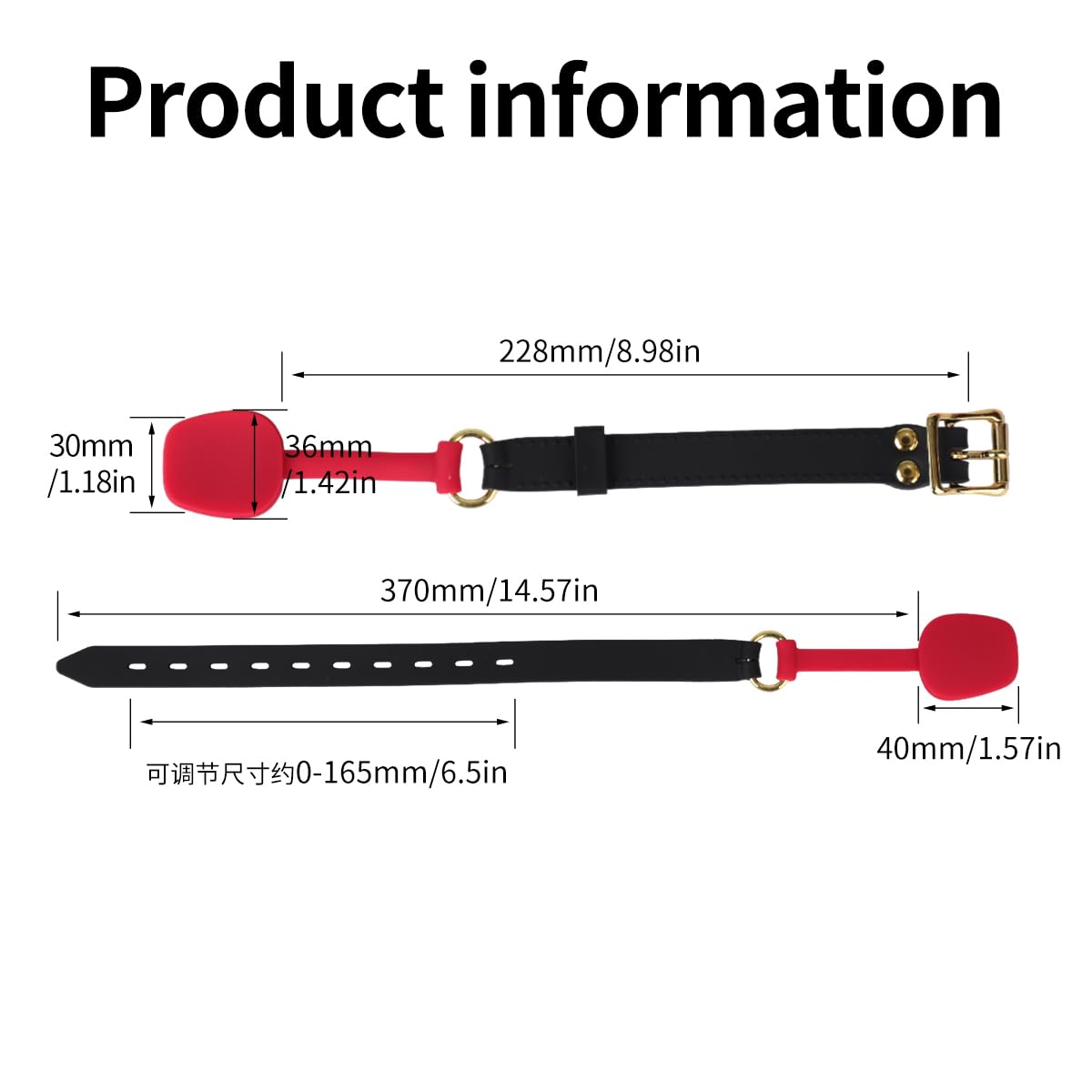 Open Mouth O-Ring Gag with Adjustable Leather Strap,Sex Mouth Plug,BDSM Fetish Restraints Bondage Gags &Muzzles Sex Toys for Couples: Red