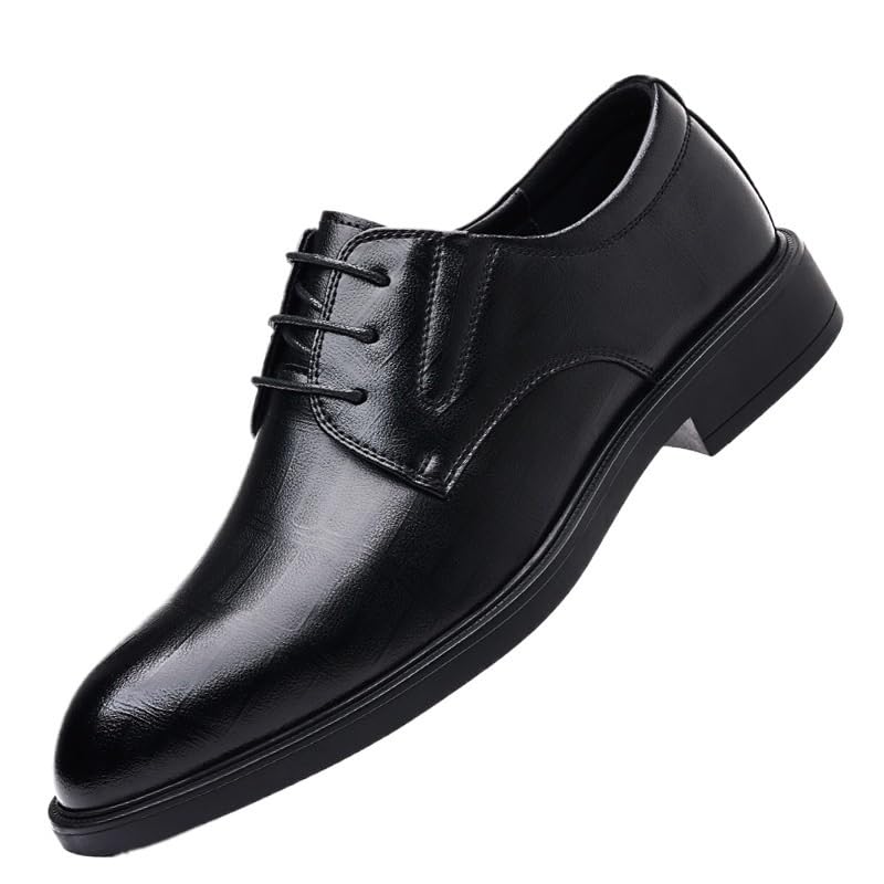 Mens Invisible Height Increasing Elevator Shoes Classic Lace-up Men's Formal Genuine Leather Shoes Men Casual Business ShoesMen Dress Office Shoes Breathable Footwear Oxford Shoes for Men