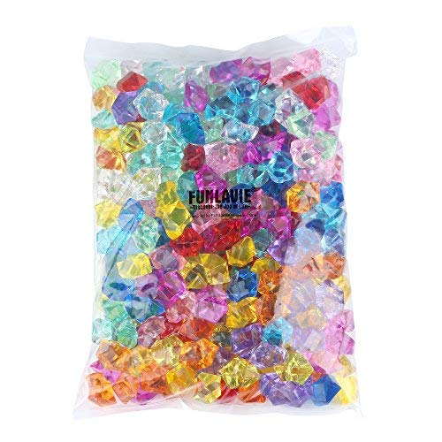 Gemmes Coulorées 200 Pièces Diamant Enfant Gemmes de Diamants Pierre Cristal Acrylique Trésor de Pirate Gemmes Remplissage Faux Diamant de Table à Saupoudrer Diamants,Confettis,Cristaux