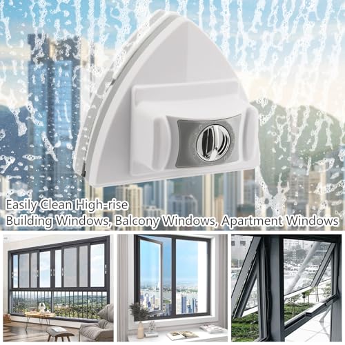 Image of Mitclear Magnetic Window Cleaner Tool Glass Wiper, Adjustable Magnet Window Washer, Double-Sided Windows Cleaning Brush for High-Rise Single /Double Glazed Windows Thickness 0.2''-1.4''(5-35mm)