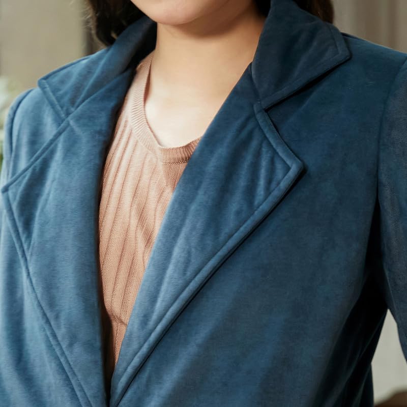 Image of PINACOLADA Women's Double-Breasted Fleece Long Coat for Casual Wear | Lapel Collar | Long Sleeve | Button Closure | Coat Crafted with Comfort Fit for Everyday Wear