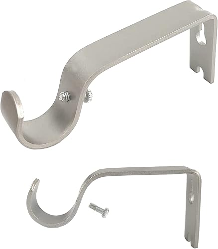 Miniatura 10 de Kowibcl Soporte para barra de cortina, 6 soportes para barra de cortina para barra de 1 pulgada, ganchos para barra de cortina para pared, soportes