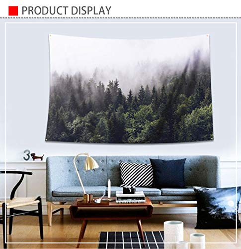 Cozeyat Christmas Holiday Theme Winter White Snow Santa Claus Reindeer Pulling The Sleigh Picture Print Fabric Tapestry Wall Hangings 275X230Cm/108 X90 #TOP4